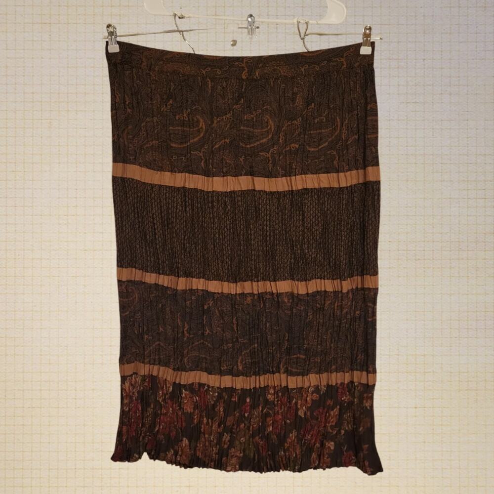Vintage Boho Paisley Patchwork Maxi Skirt Mix Nouveau Plus 2X 40W